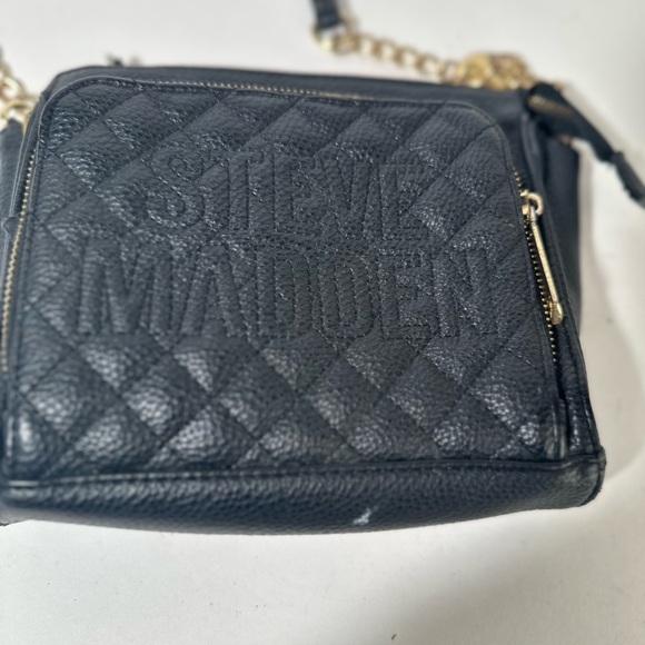 Steve Madden Black Quilted Crossbody with Chain Strap - Picture 1 of 9